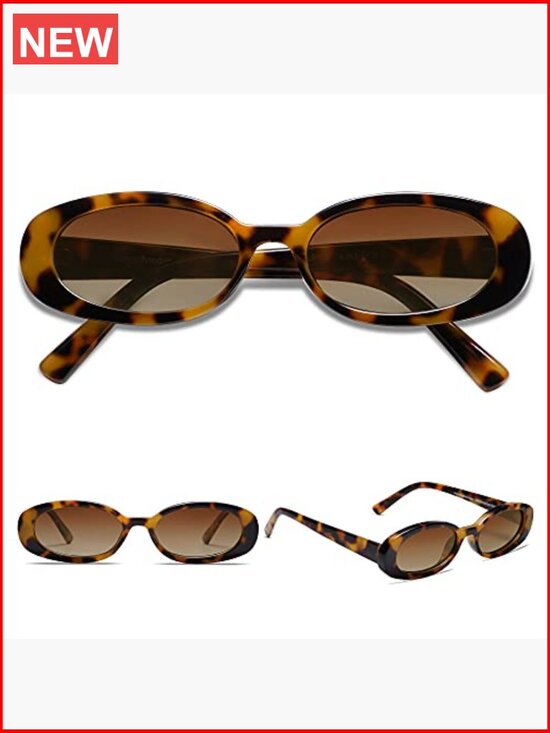 Polarized Retro Oval Sunglasses with UV400 Protection main image 5